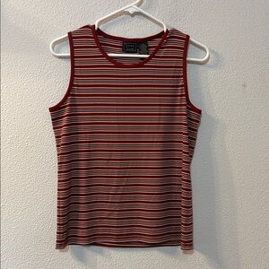 Laura Scott Red and White Tank Top Vibrant Stripes